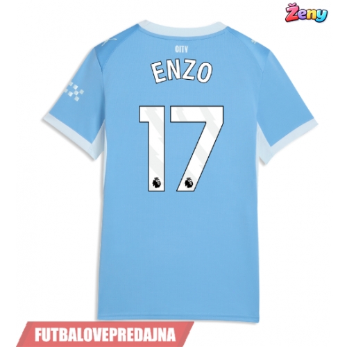 Lacne Ženy Futbalové dres Manchester City Enzo Fernandez #17 2026-27 Krátky Rukáv - Domáci